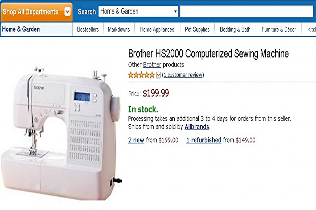 Brother HS2000 Computerized Sewing Machine