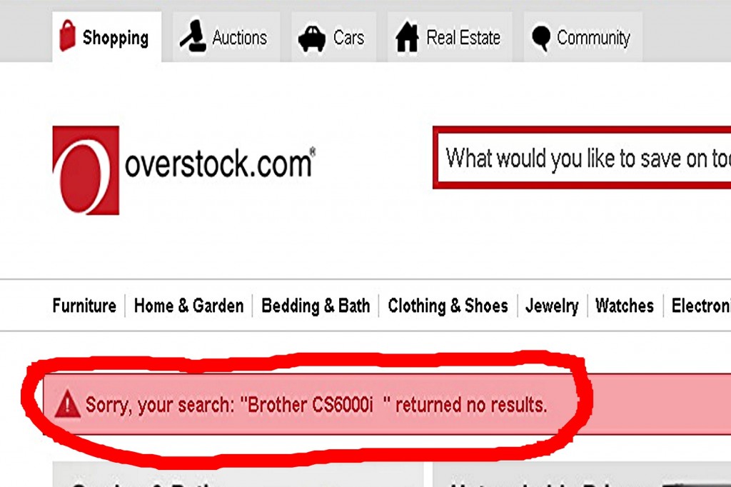 Overstock No Results