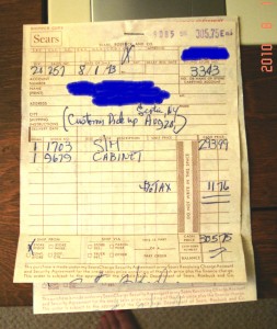 1973 Kenmore Receipt